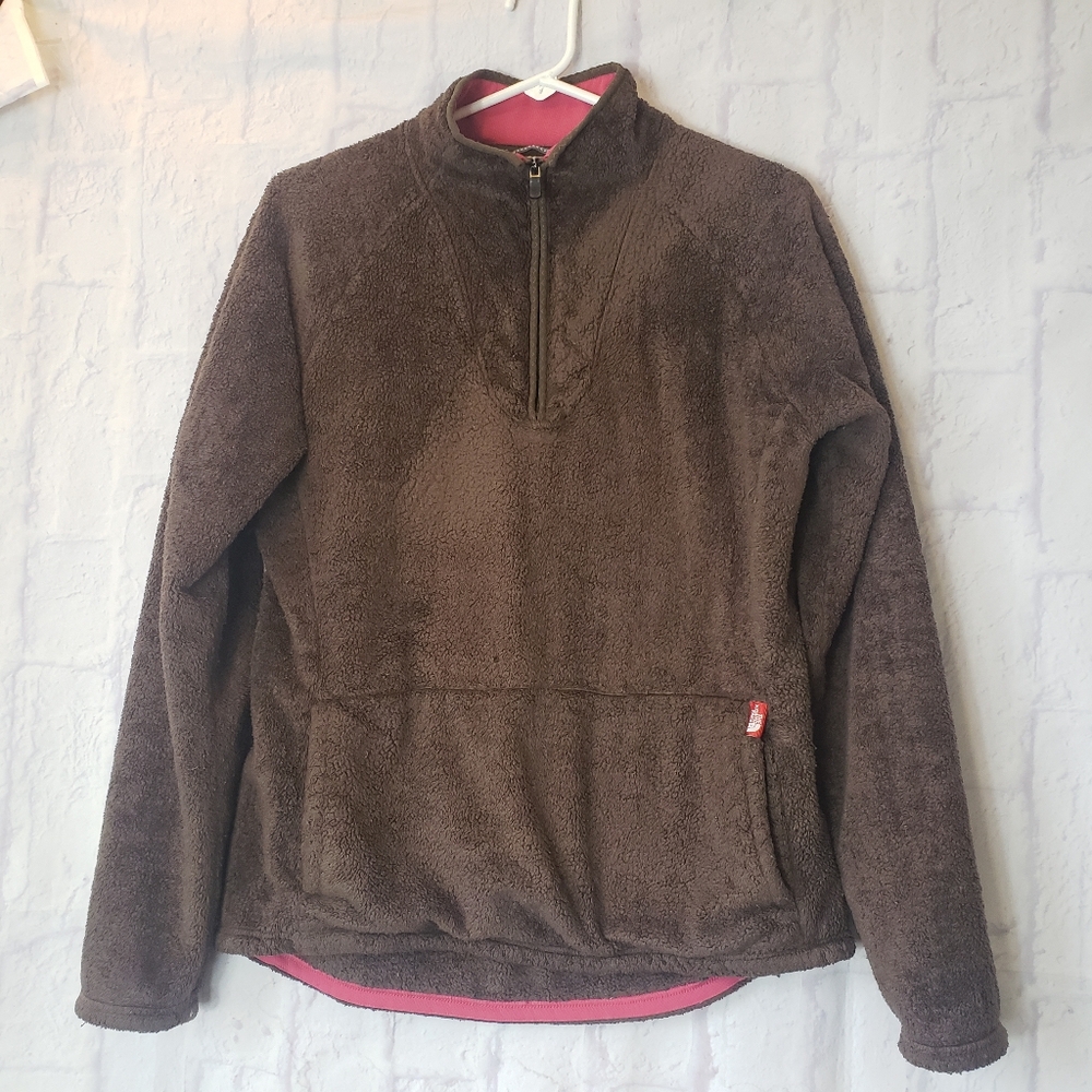 THE NORTH FACE Quarter-Zip Chocolate Brown Fleece Pullover Women's Large